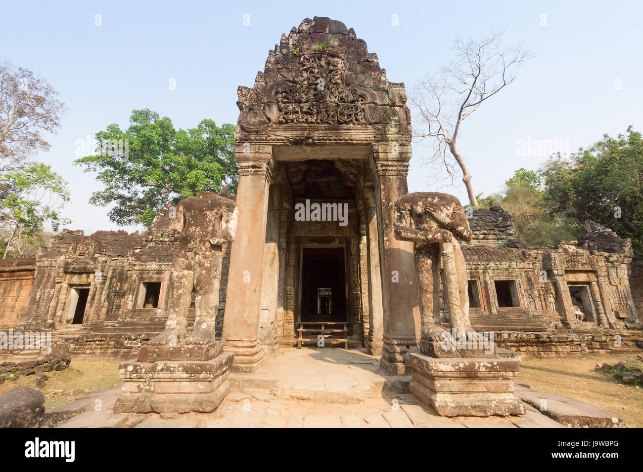 Antica architettura Khmer. Pra Khan tempio Foto Stock