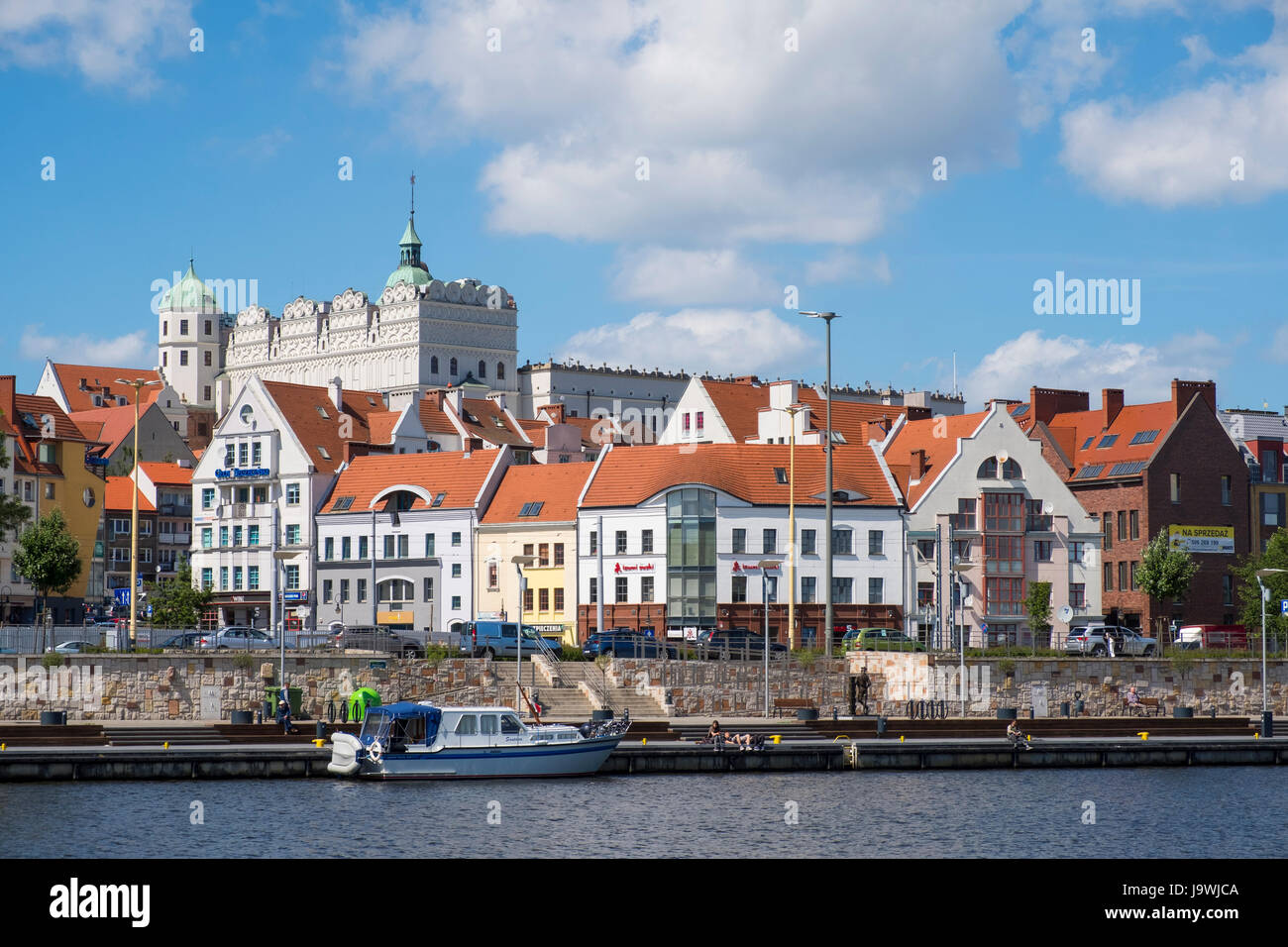 Skyline della Città Vecchia di Stettino in Pomerania , Polonia Foto Stock