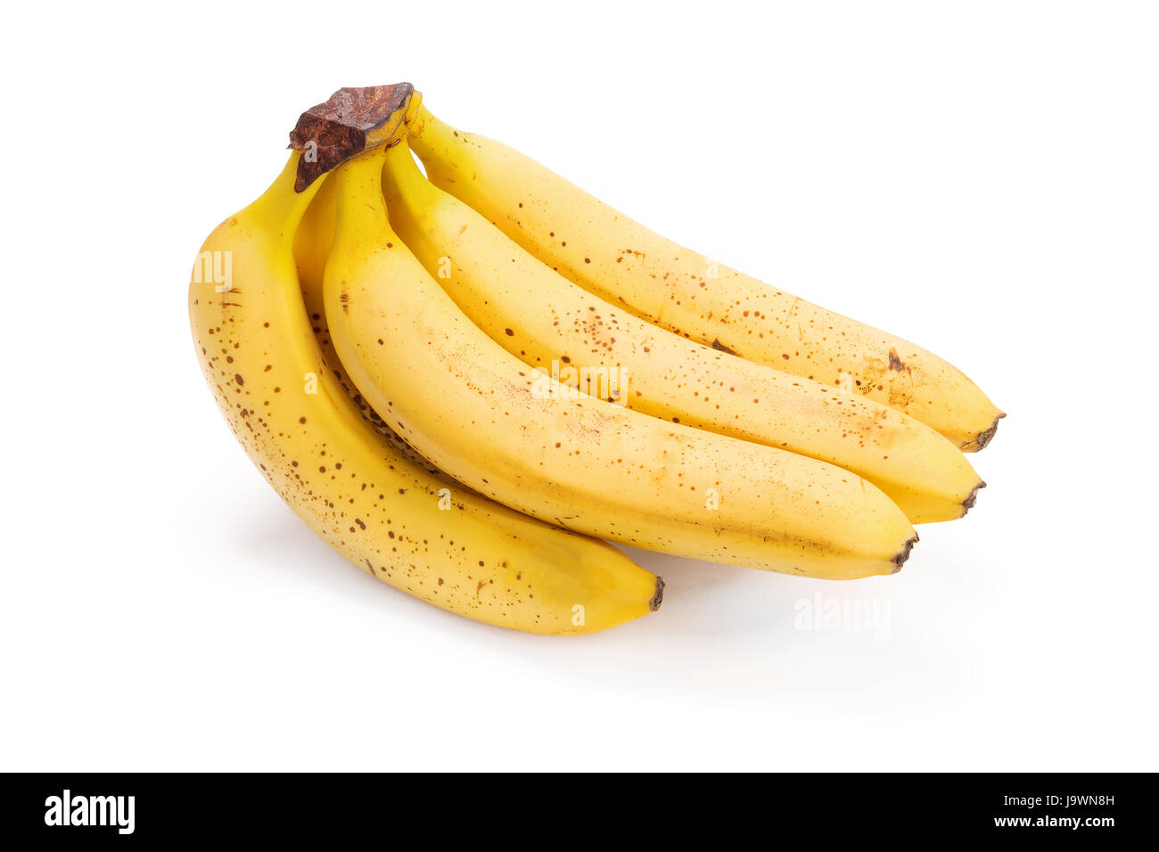 Grappolo di banane mature isolato Foto Stock