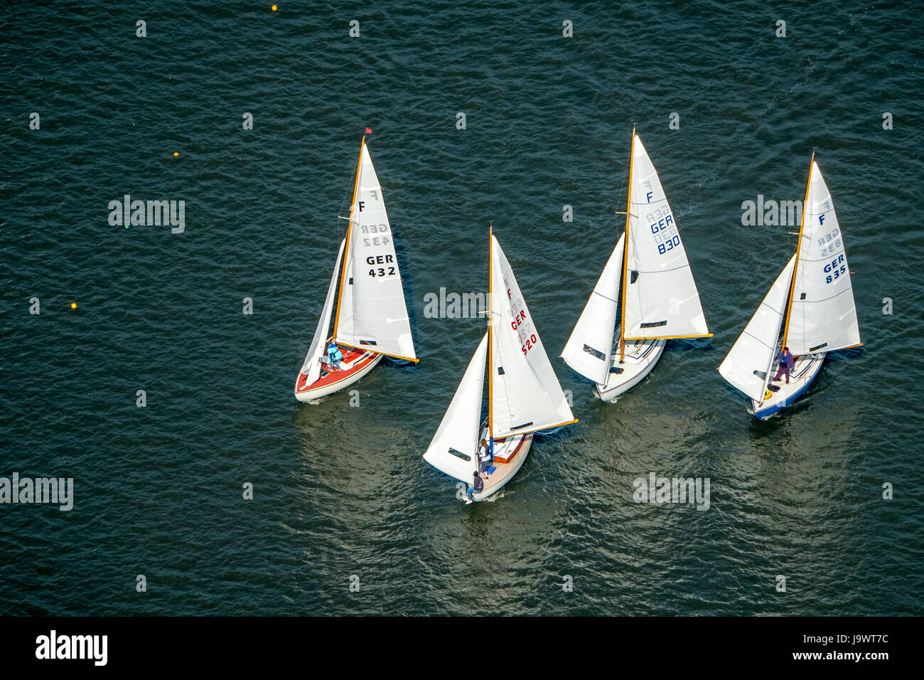 Regata a vela sul lago di Baldeney, barche a vela, Essen, la zona della Ruhr, Nord Reno-Westfalia, Germania Foto Stock