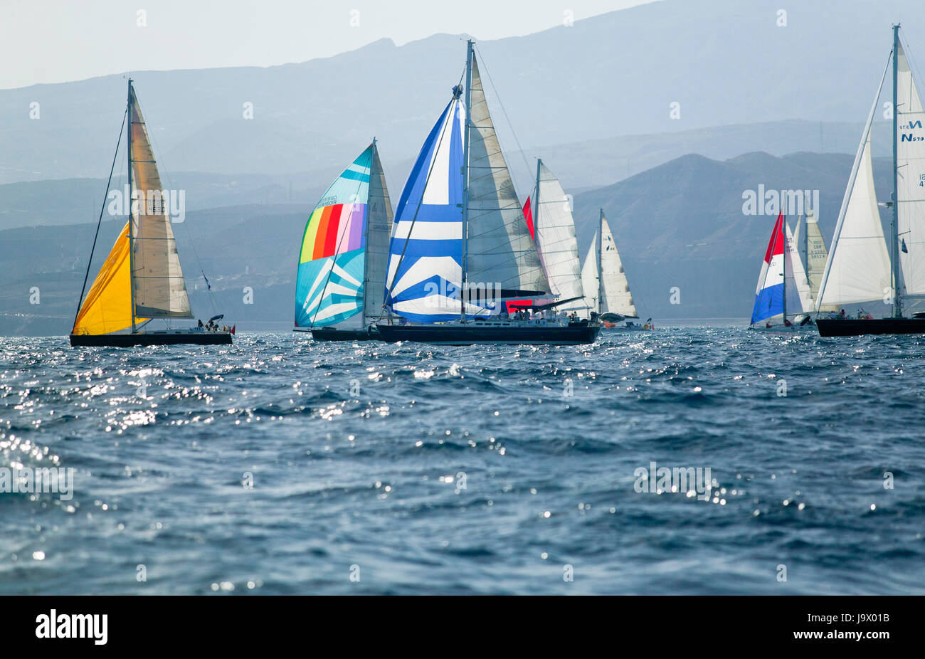 Vela, Oceano Atlantico, acqua salata, mare oceano, dell'acqua, regata, viaggio, viaggio, Foto Stock