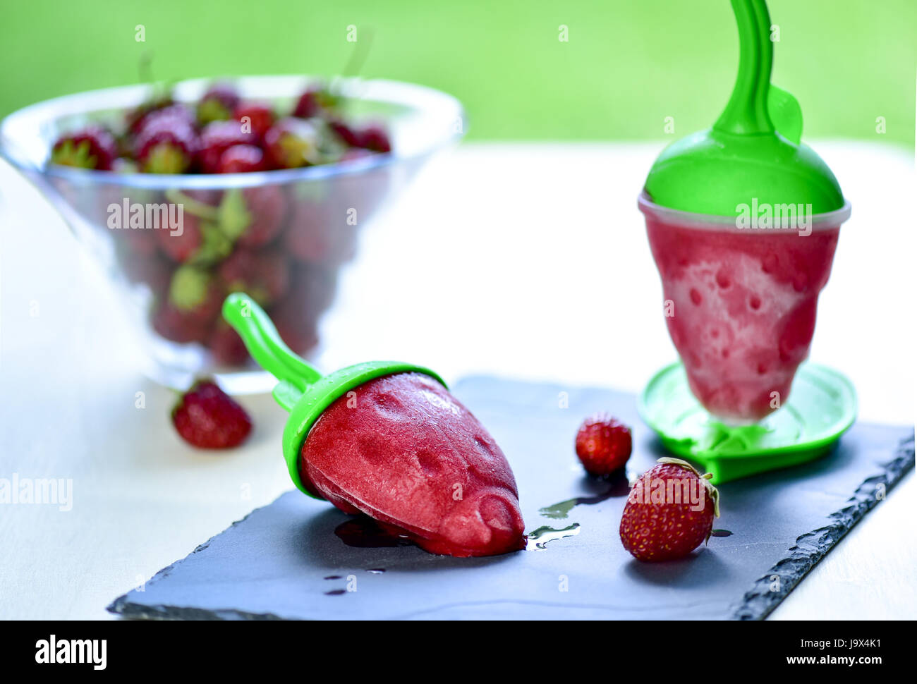 In casa gelato alla fragola Foto Stock