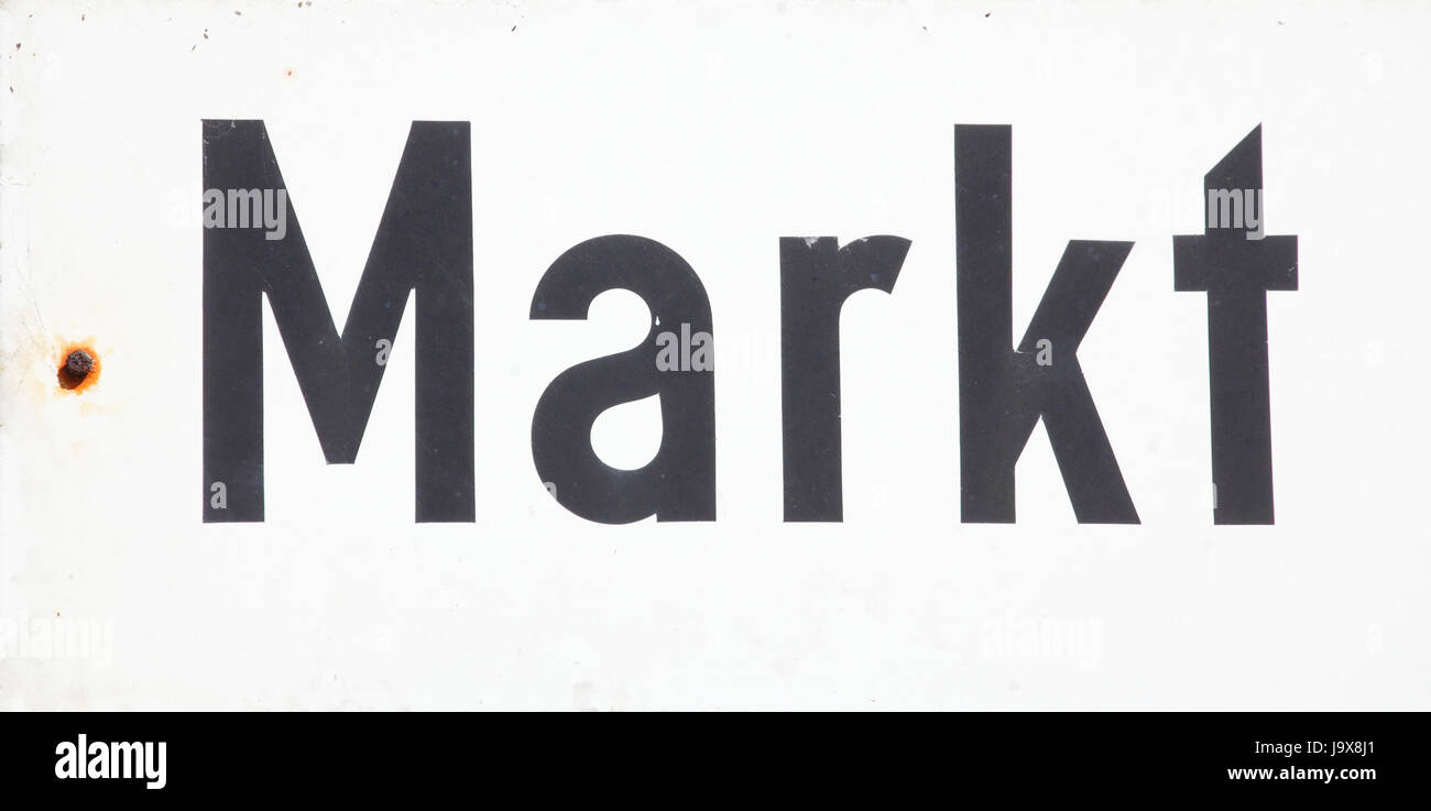 Strada segno mercato, in tedesco Markt Foto Stock