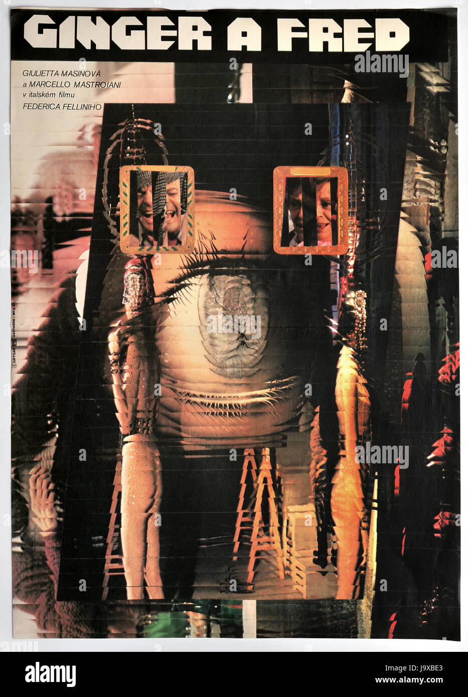Ginger e Fred. Originale film cecoslovacco poster con Marcello Mastroianni e Giulietta Masina, 1986. Regia: Federico Fellini. Foto Stock