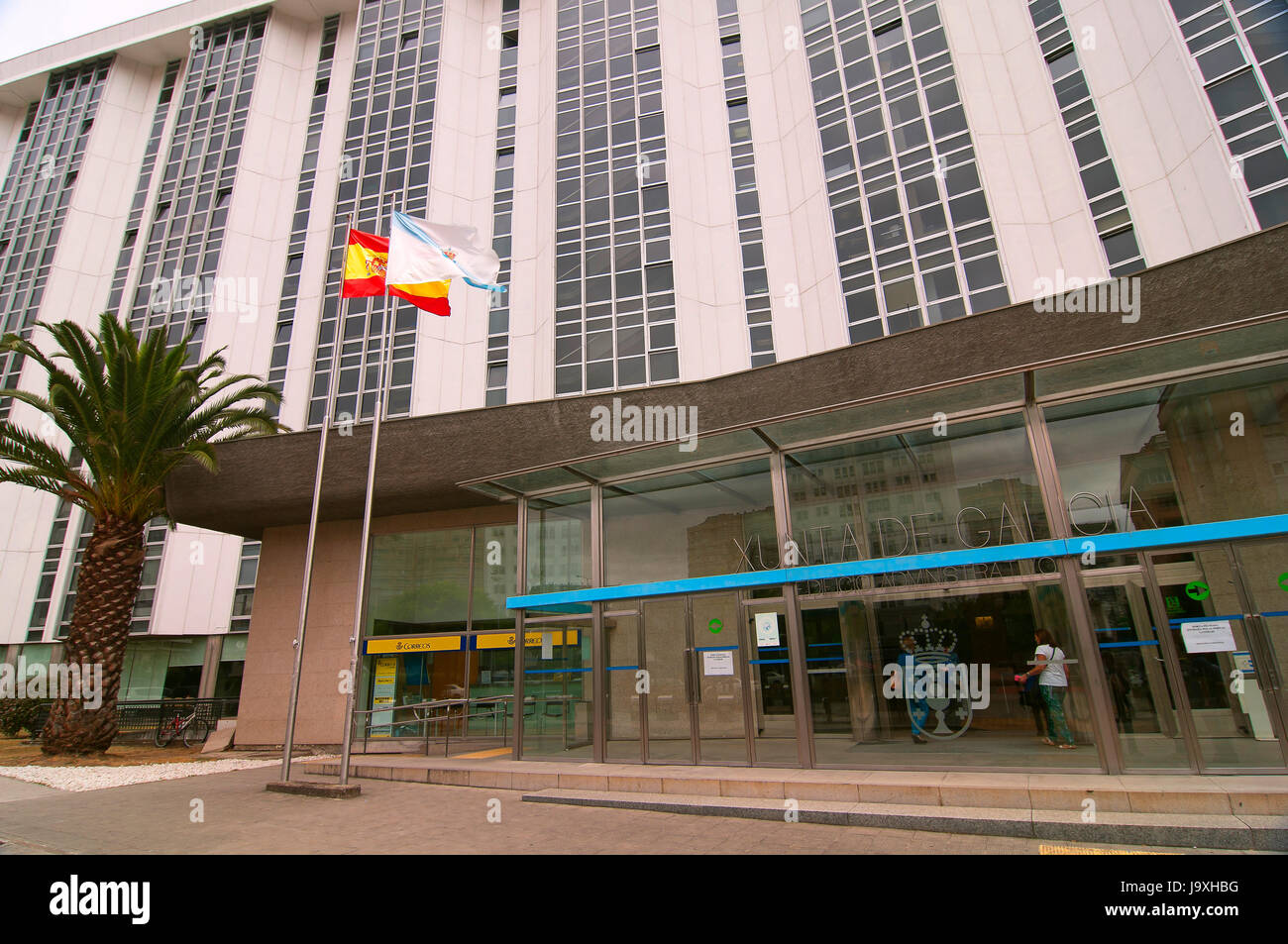 Edificio amministrativo della Xunta de Galicia, La Coruna, regione della Galizia, Spagna, Europa Foto Stock