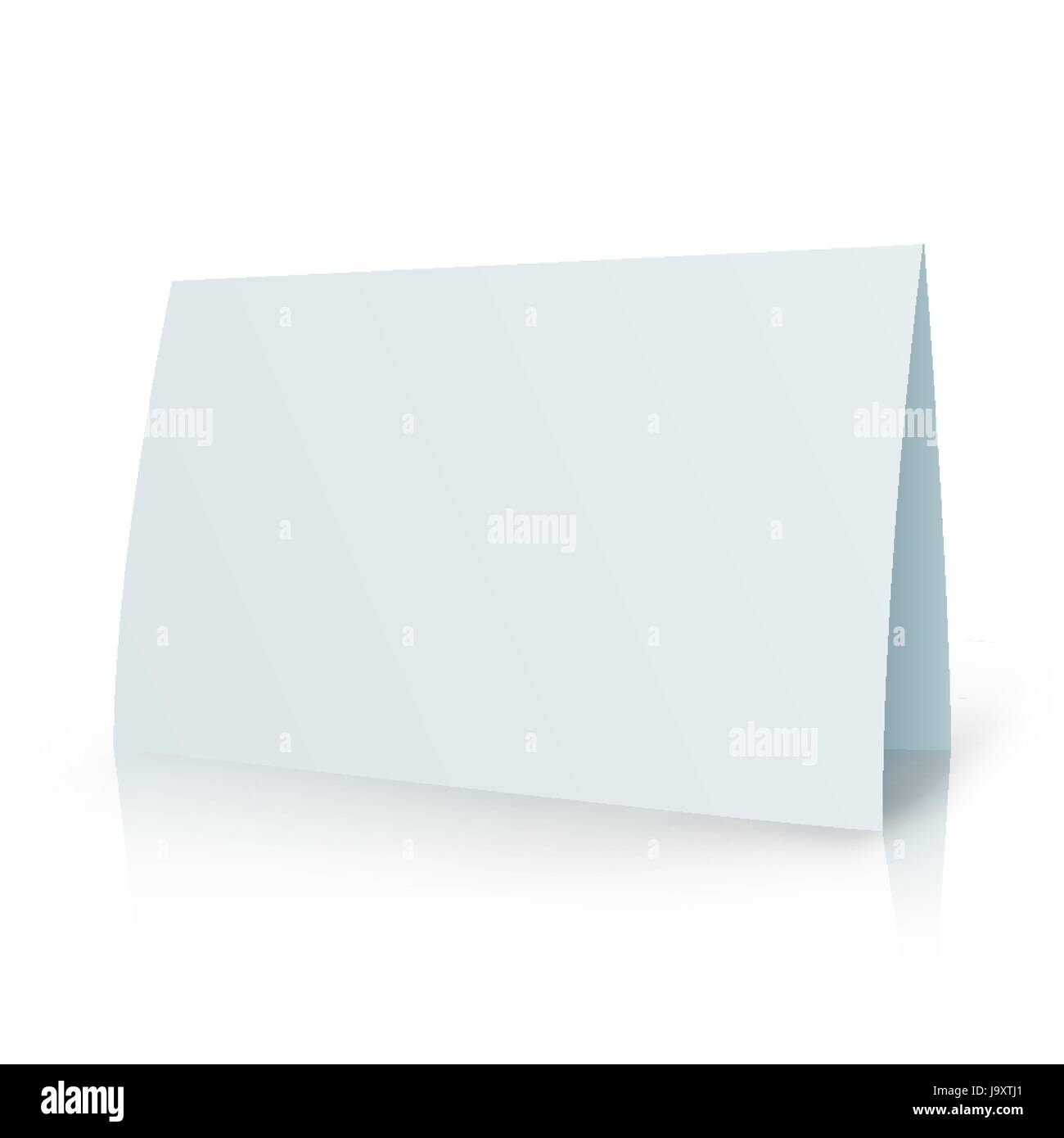 Cartella di White Paper Greeting Card template vettoriale. Brochure di cancelleria per scheda di presentazione Illustrazione Vettoriale