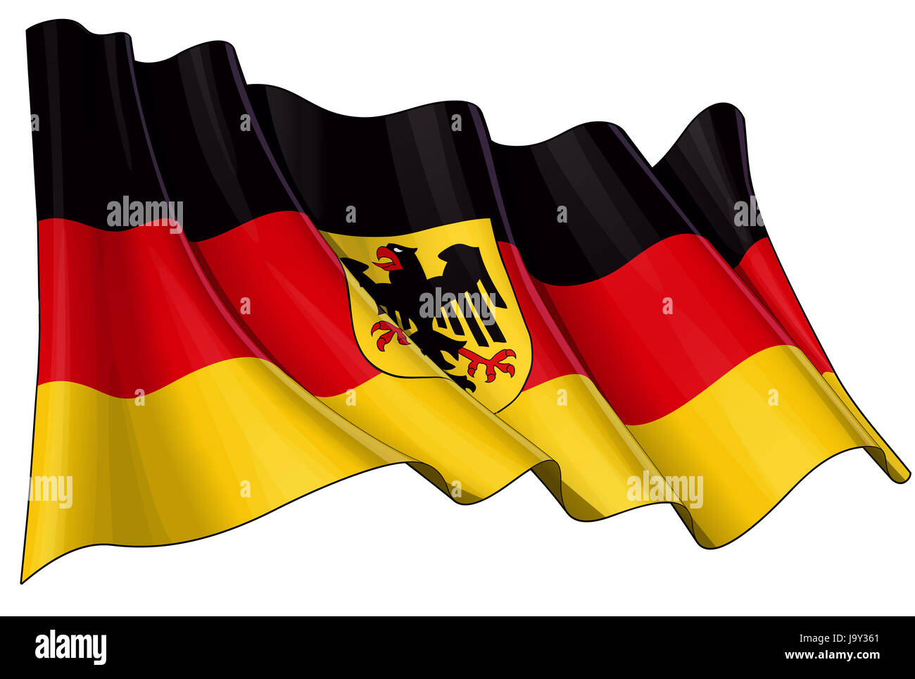 Berlino, Germania, Repubblica federale di Germania, bandiera, Eagle, tedesco, cresta nera, Foto Stock