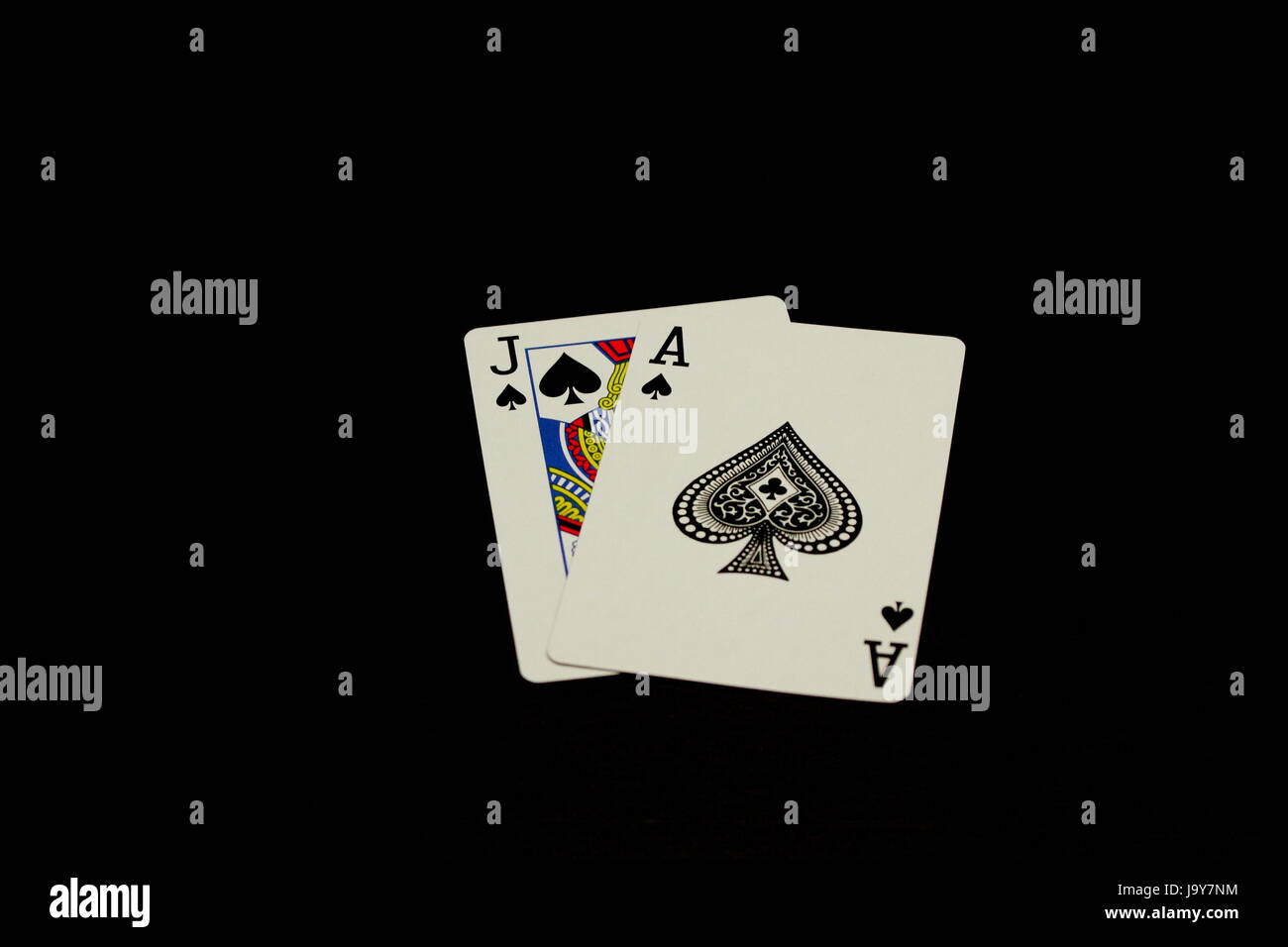 Black Jack Asso e Jack di picche Foto Stock