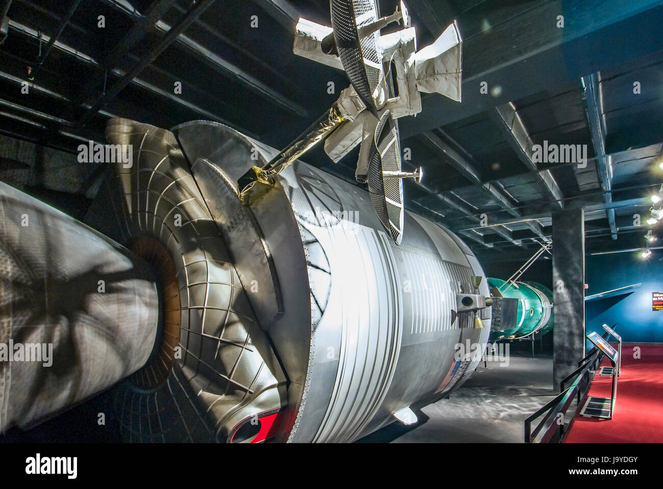 Apollo-Soyuz linkup display, Kansas Cosmosphere e Space Center, Hutchinson, Kansas. Foto Stock