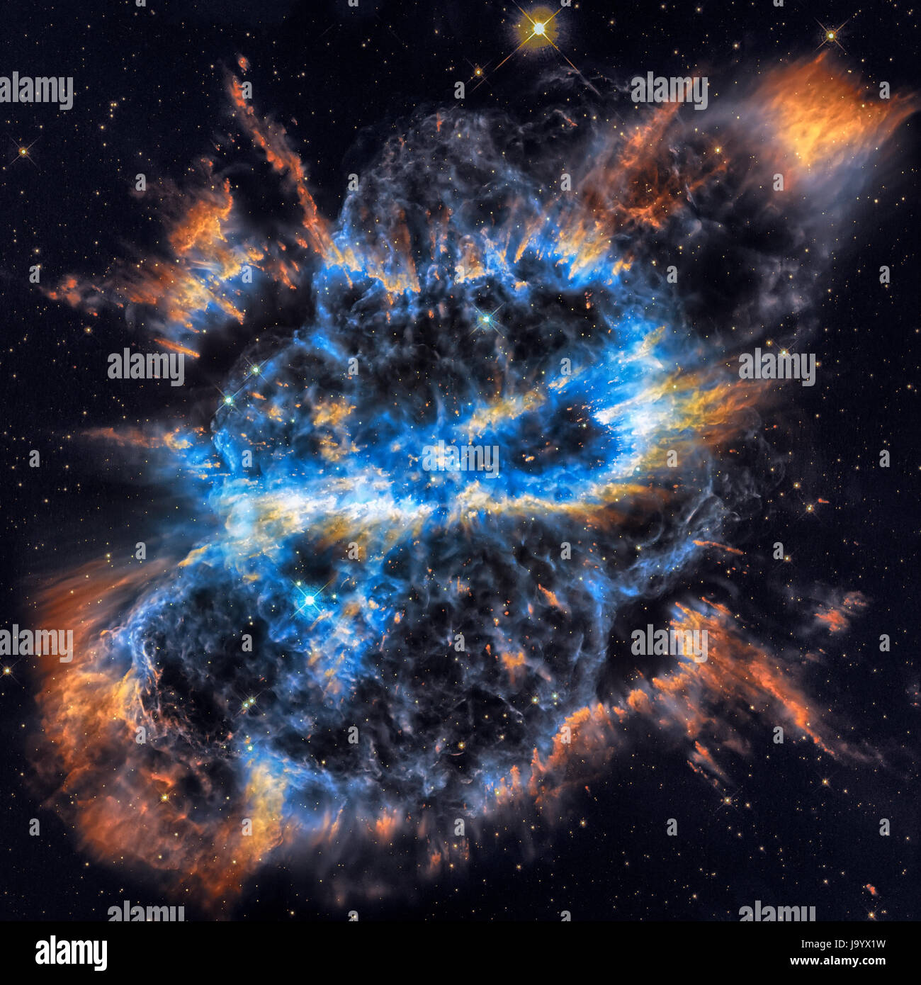 Spirale nebulosa planetaria o NGC 5189. Si trova nella costellazione Musca.  1.780 lontano anni luce dalla Terra. Gli elementi di questa immagine  fornita dalla NASA Foto stock - Alamy