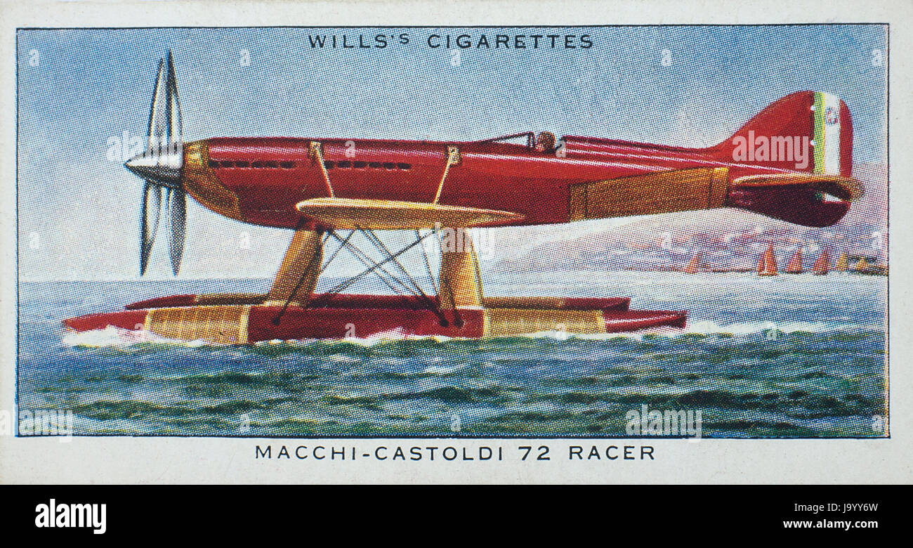 Macchi-Castoldi 72 Racer in testamenti 1938 velocità una serie di schede di sigaretta Foto Stock
