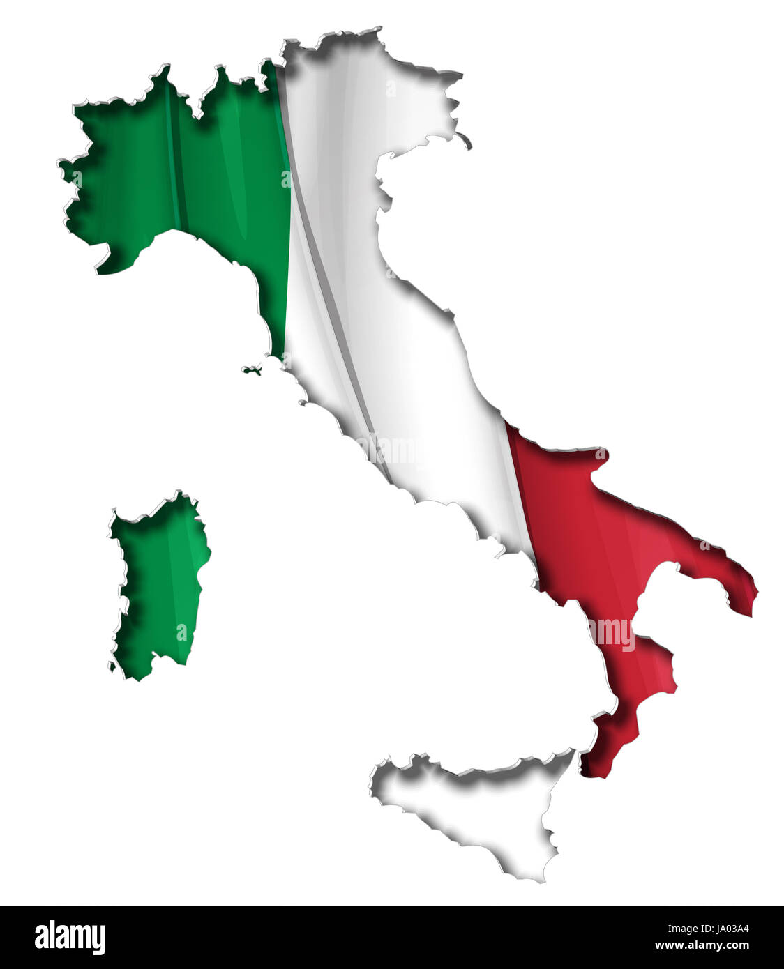 L'Europa, a bandiera italiana, tagliare, mappa, Atlas, mappa del mondo, Italia, tagliate Foto Stock