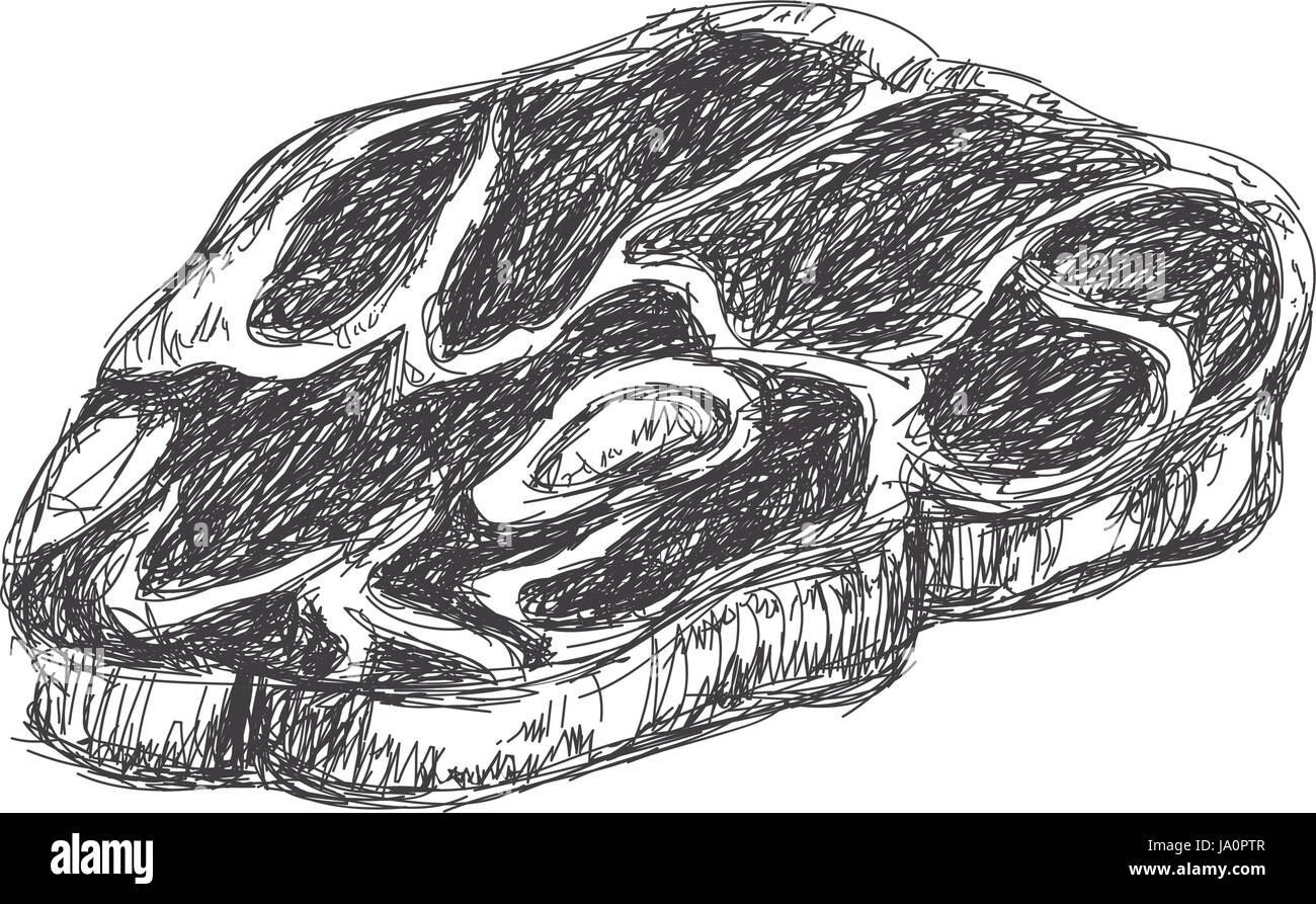 T-bone steak filetto di manzo fresco inciso alla griglia Illustrazione Vettoriale
