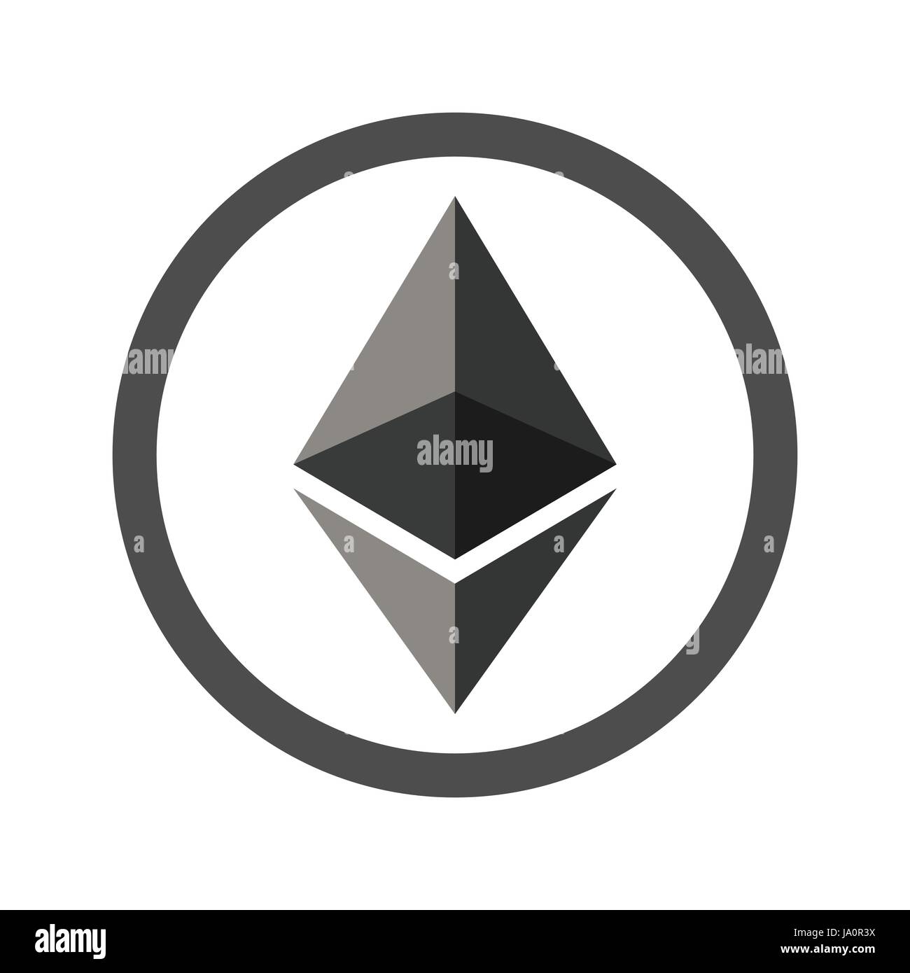 Ethereum segno icona piatta per denaro per internet Illustrazione Vettoriale