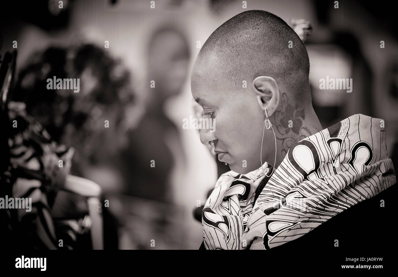 Candide foto scattata al Afrohairshow evento a Londra Foto Stock