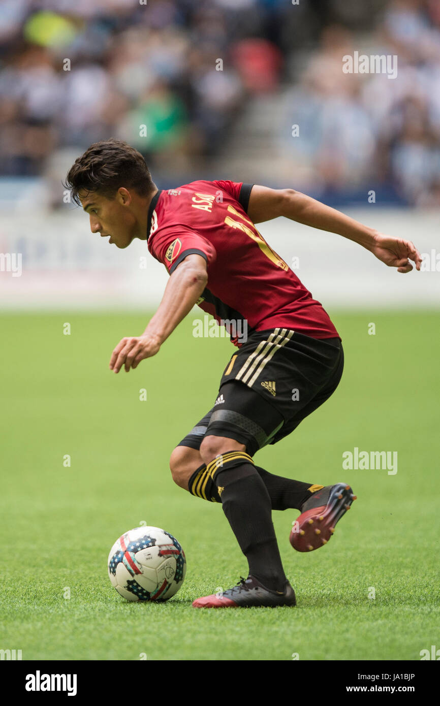 Vancouver, Canada. Il 3 giugno 2017. Yamil Asad (11) di Atlanta del regno. Vancouver sconfitta Atlanta 3-1. Vancouver Whitecaps vs Atlanta Regno BC Place Stadium. © Gerry Rousseau/Alamy Live News Foto Stock