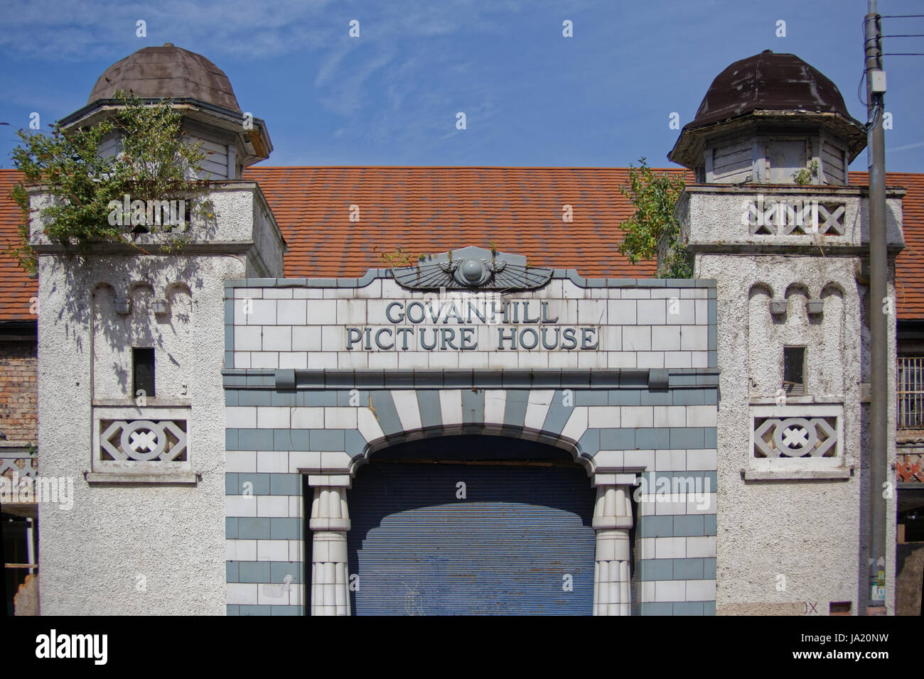 Govanhill Picture House fatiscente decorate in disuso art deco cinema degli anni venti in una giornata di sole Foto Stock