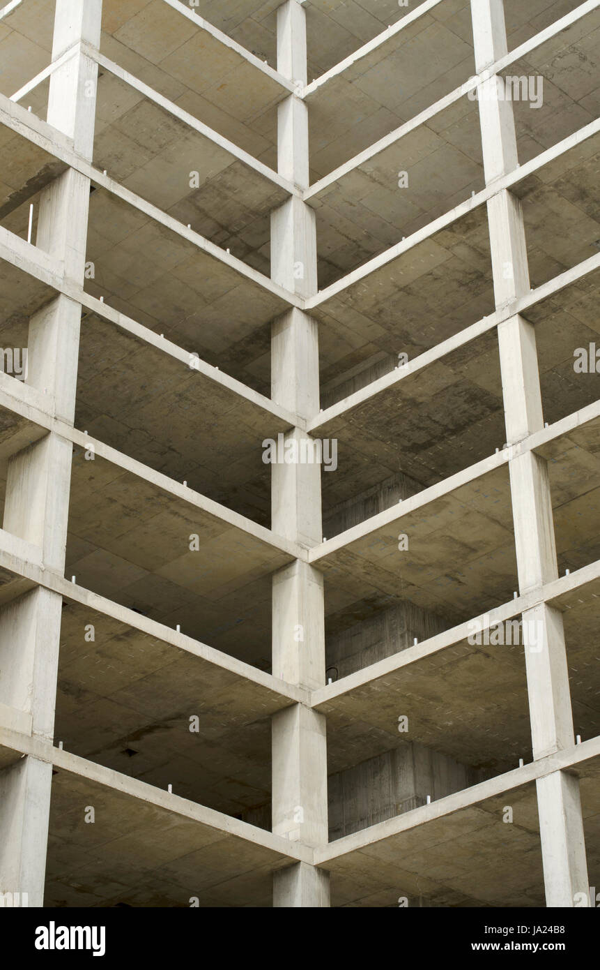 Costruire, moderno e modernità, calcestruzzo, deserte, stile di costruzione, Foto Stock