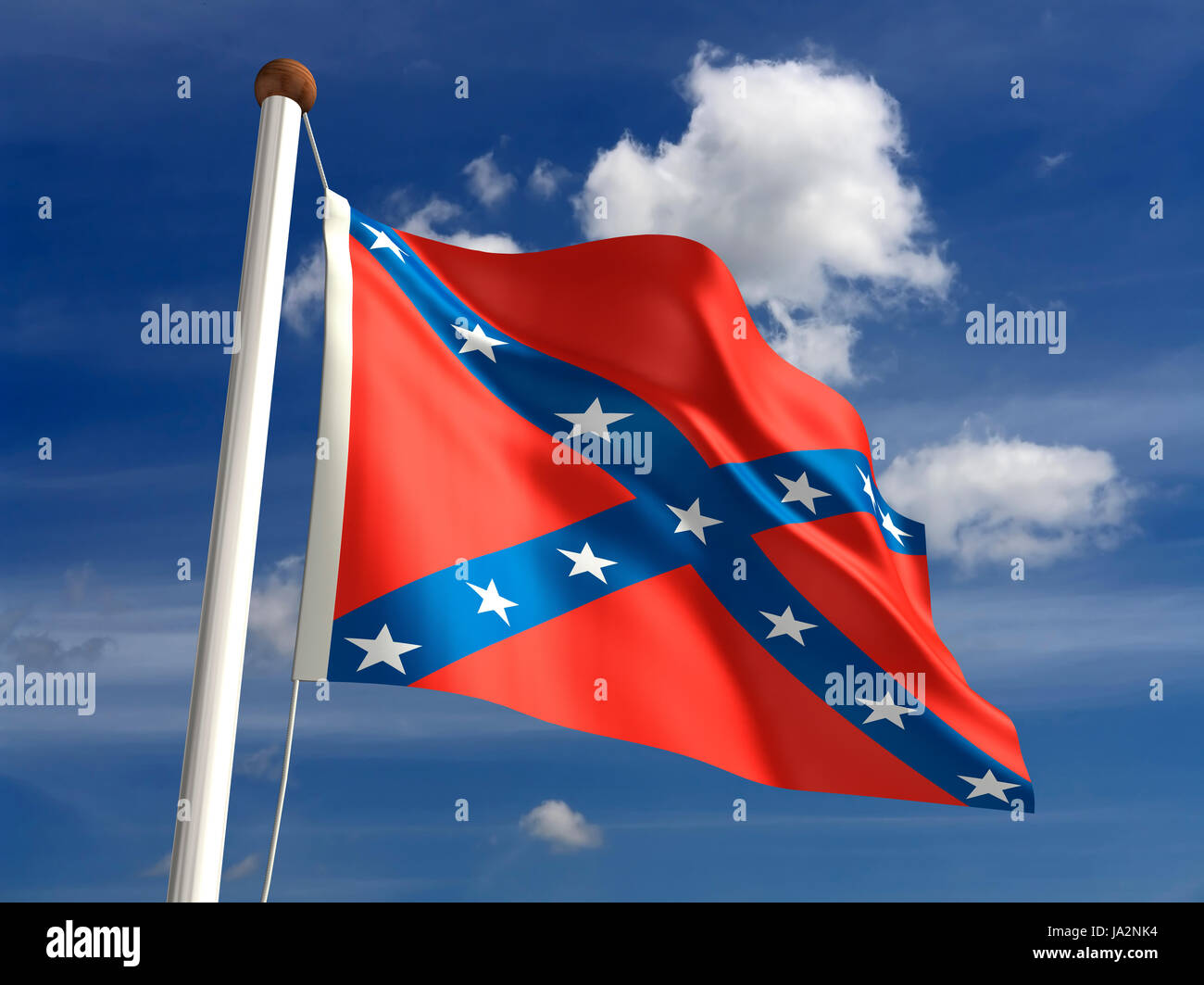 Isolato, americano, Stati Uniti d'America, all'aperto, bandiera, pole, banner, membro, wave, segno, Foto Stock