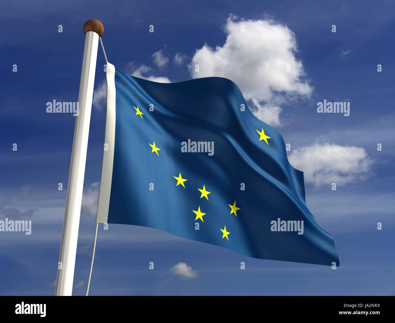 Isolato, americano, Stati Uniti d'America, all'aperto, bandiera, pole, banner, membro, wave, segno, Foto Stock