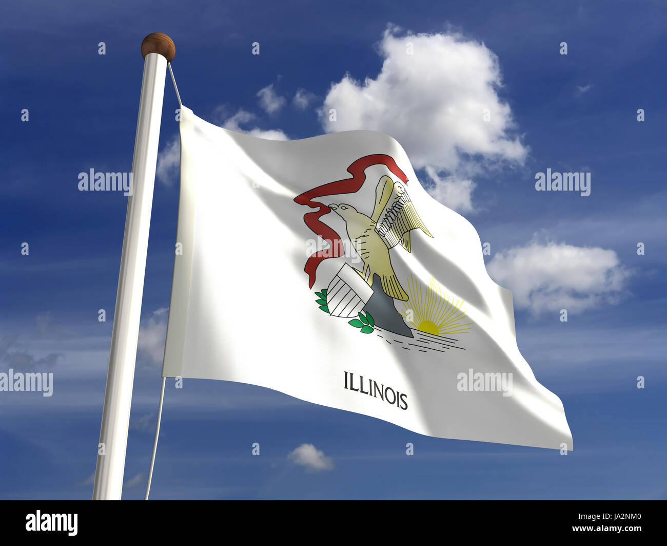 Isolato, americano, Stati Uniti d'America, all'aperto, bandiera, pole, banner, membro, wave, segno, Foto Stock