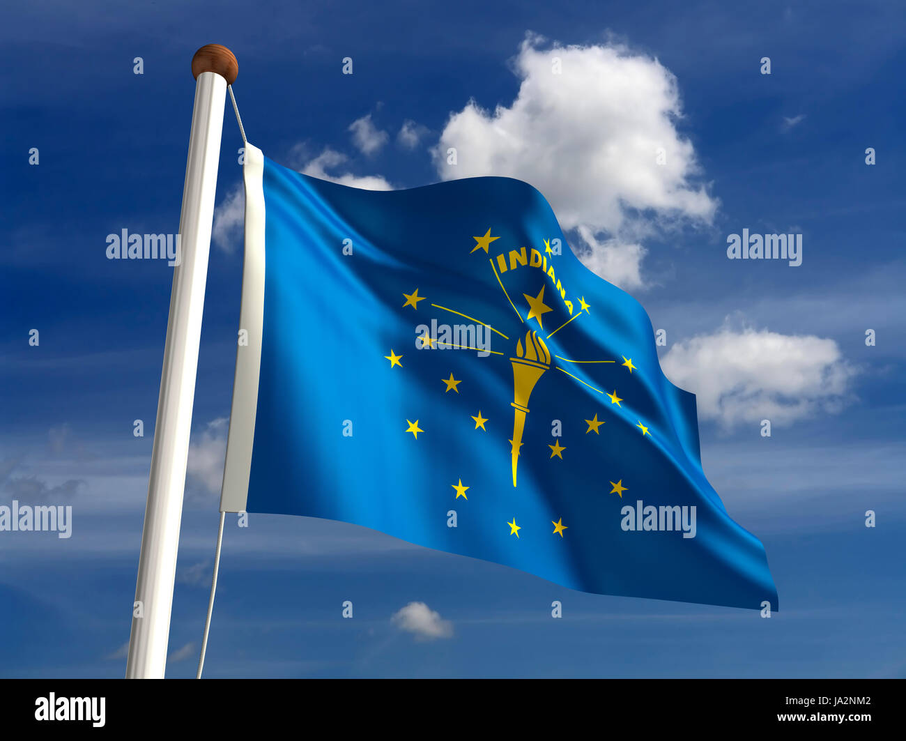 Isolato, americano, Stati Uniti d'America, all'aperto, bandiera, pole, banner, membro, wave, segno, Foto Stock