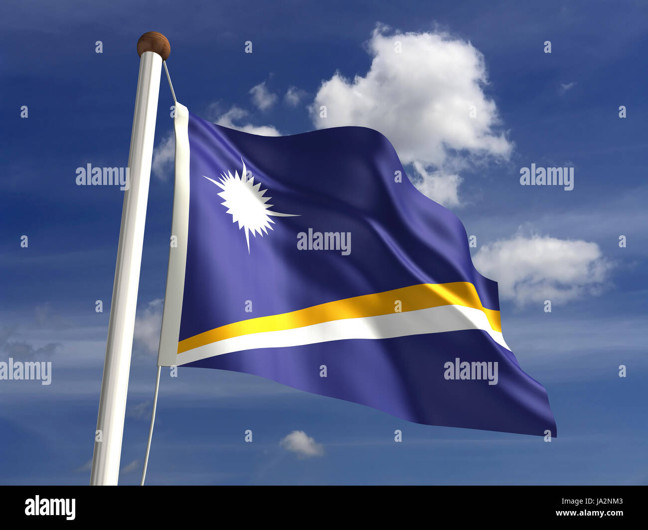 Isolato, americano, Stati Uniti d'America, all'aperto, bandiera, pole, banner, membro, wave, segno, Foto Stock