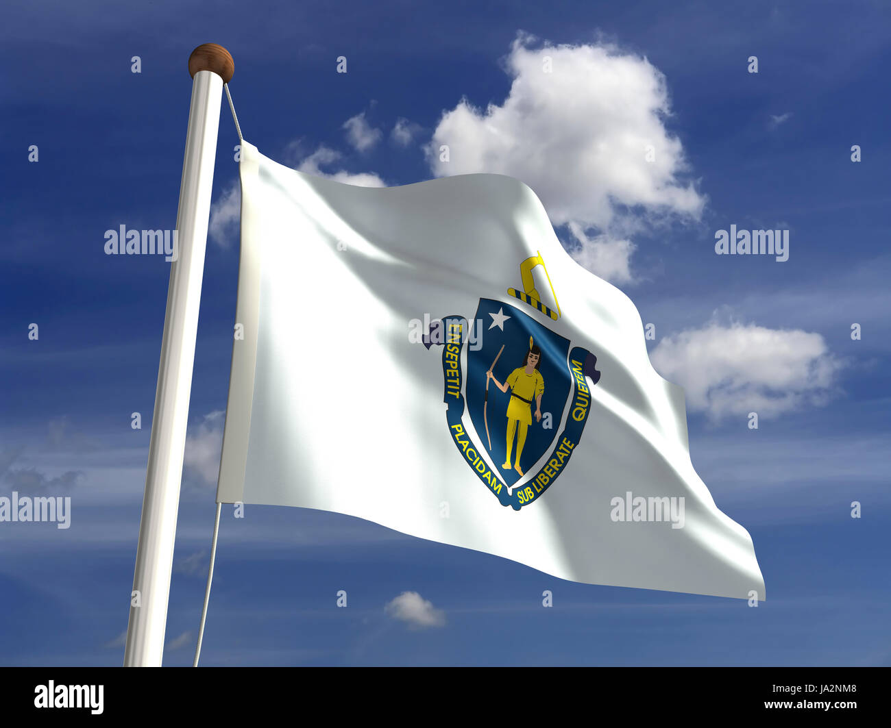 Isolato, americano, Stati Uniti d'America, all'aperto, bandiera, pole, banner, membro, wave, segno, Foto Stock