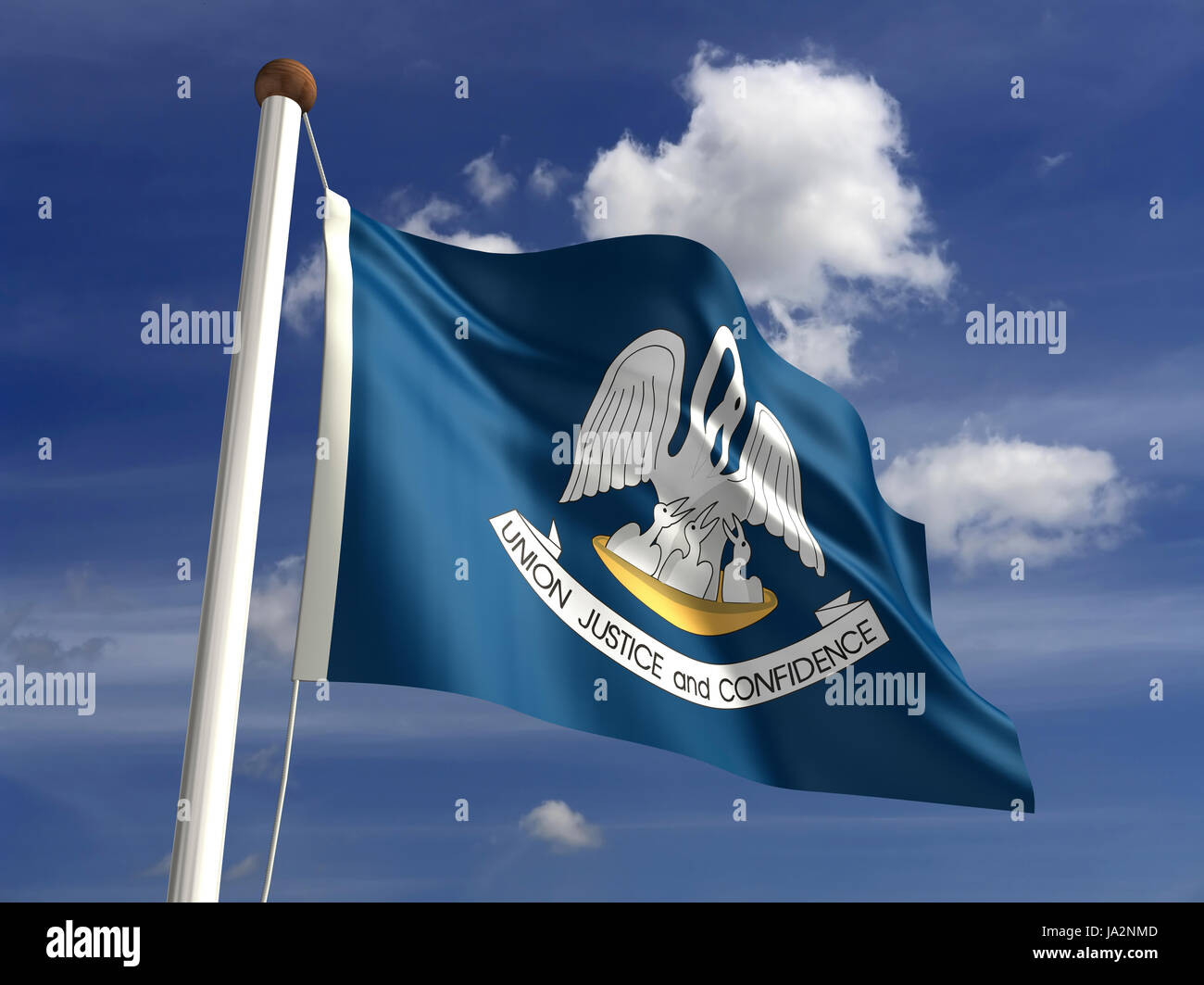 Isolato, americano, Stati Uniti d'America, all'aperto, bandiera, pole, banner, membro, wave, segno, Foto Stock
