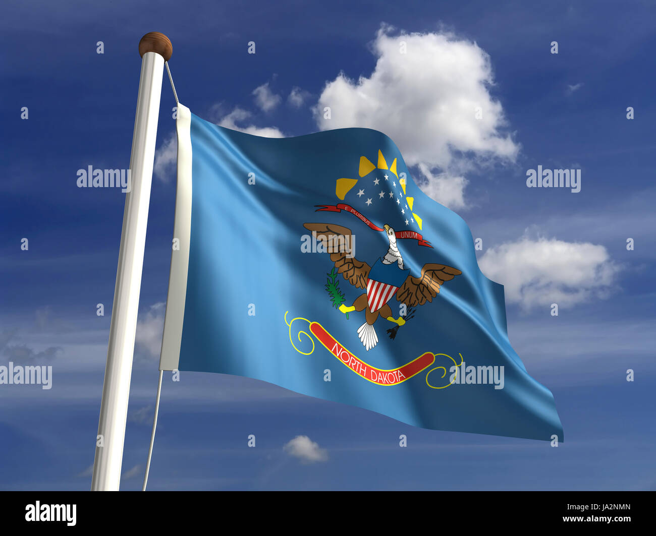 Isolato, americano, Stati Uniti d'America, all'aperto, bandiera, pole, banner, membro, wave, segno, Foto Stock