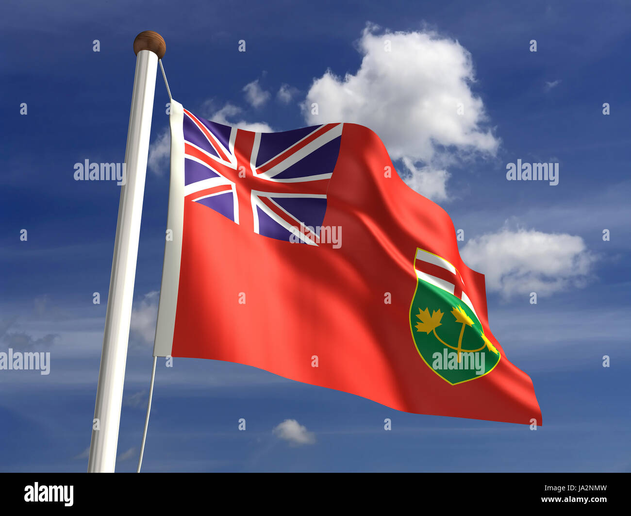 Isolato, Canada, all'aperto, bandiera, pole, banner, ontario, membro, wave, segno, Foto Stock