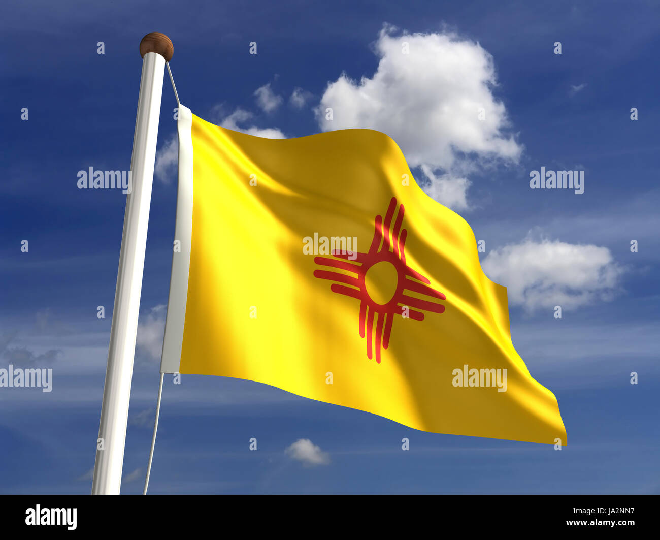 Isolato, americano, Stati Uniti d'America, all'aperto, bandiera, pole, banner, membro, wave, segno, Foto Stock