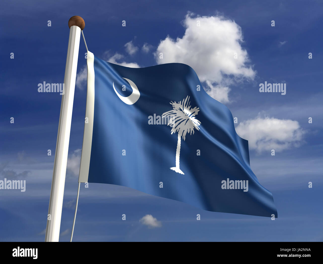 Isolato, americano, Stati Uniti d'America, all'aperto, bandiera, pole, banner, membro, wave, segno, Foto Stock