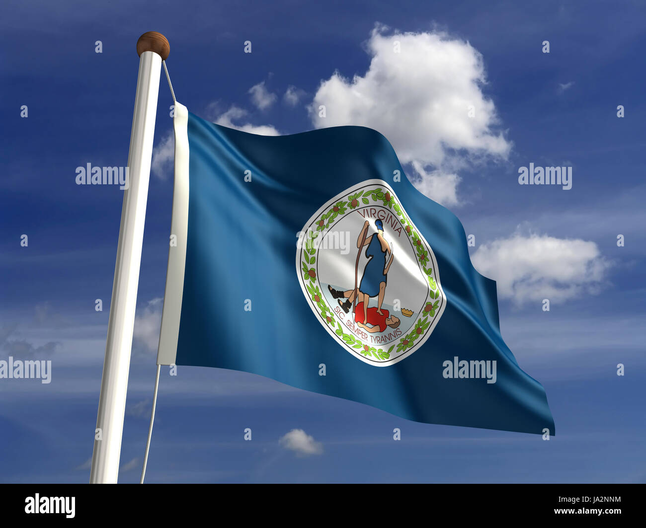 Isolato, americano, Stati Uniti d'America, all'aperto, bandiera, pole, banner, membro, wave, segno, Foto Stock