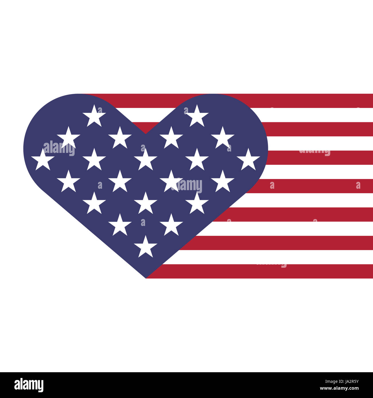 Bandiera degli Stati Uniti cuori forma illustrazione vettoriale per giorno di indipendenza, Memorial Day o altri Foto Stock