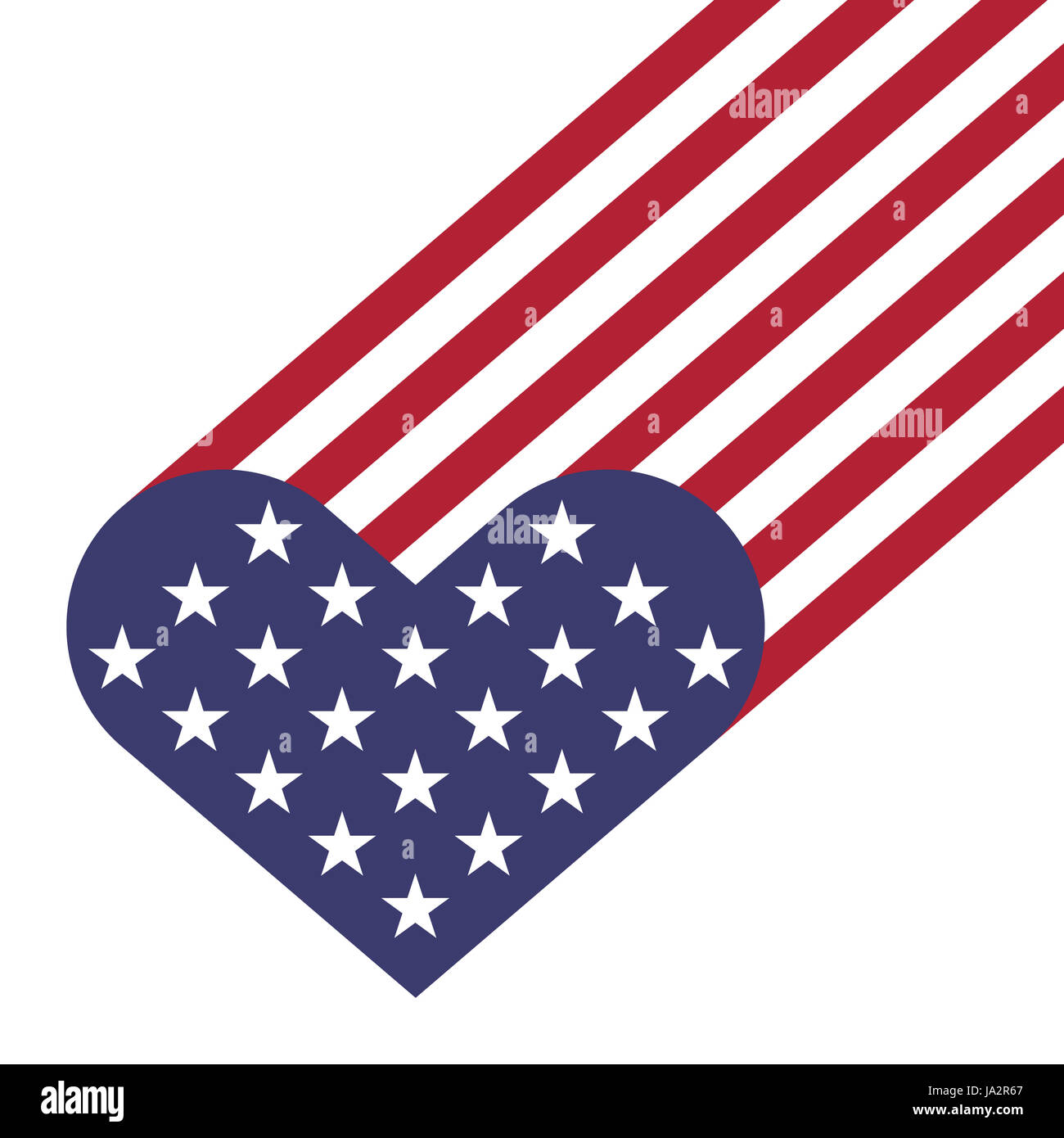 Bandiera degli Stati Uniti cuori forma illustrazione vettoriale per giorno di indipendenza, Memorial Day o altri Foto Stock