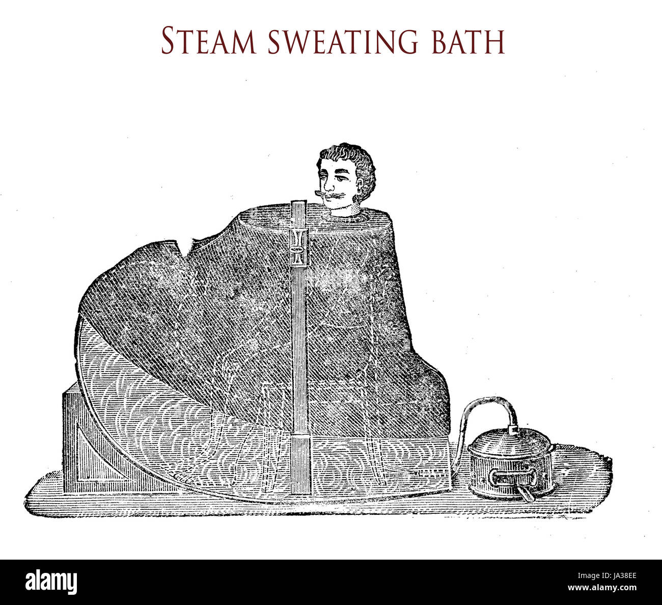 Il vapore bagno per sudare, illustrazione vintage Foto Stock