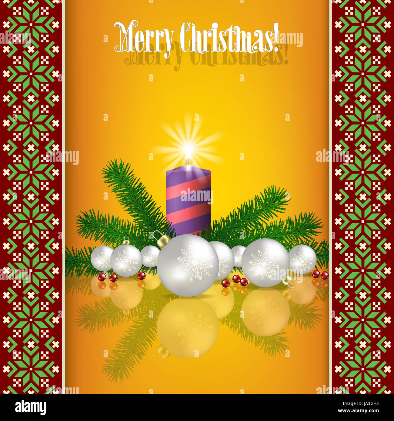 Albero, notte, notturna, skyline, decorazione, natale, il simbolo del fiocco di neve, a sfera Foto Stock