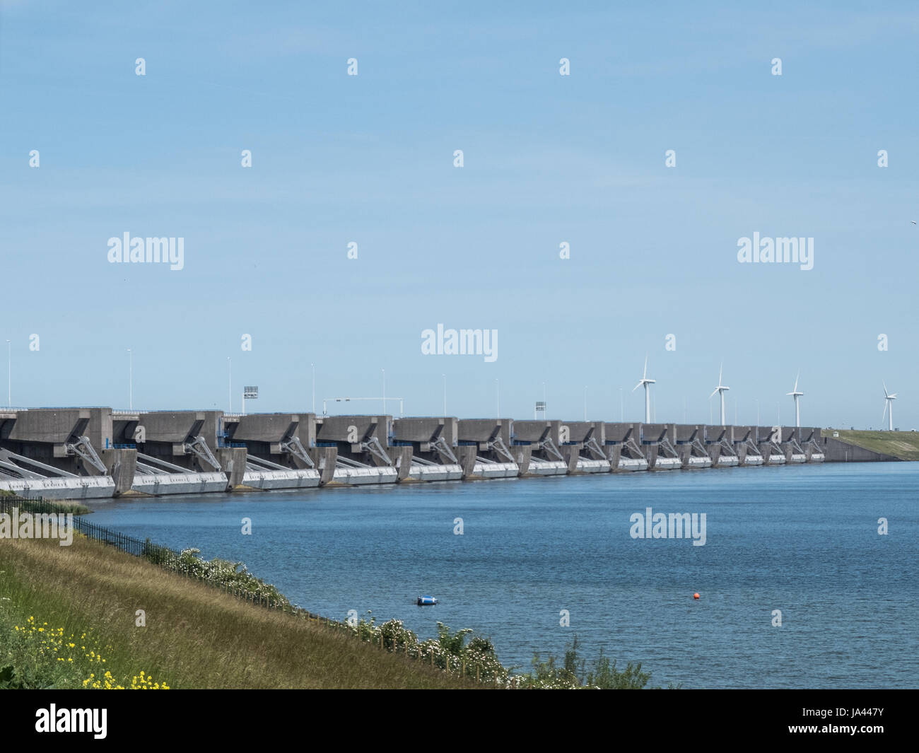 Haringvliet serrature, par la tof deltawerken nei Paesi Bassi per mantenere l'acqua di mare fuori Foto Stock