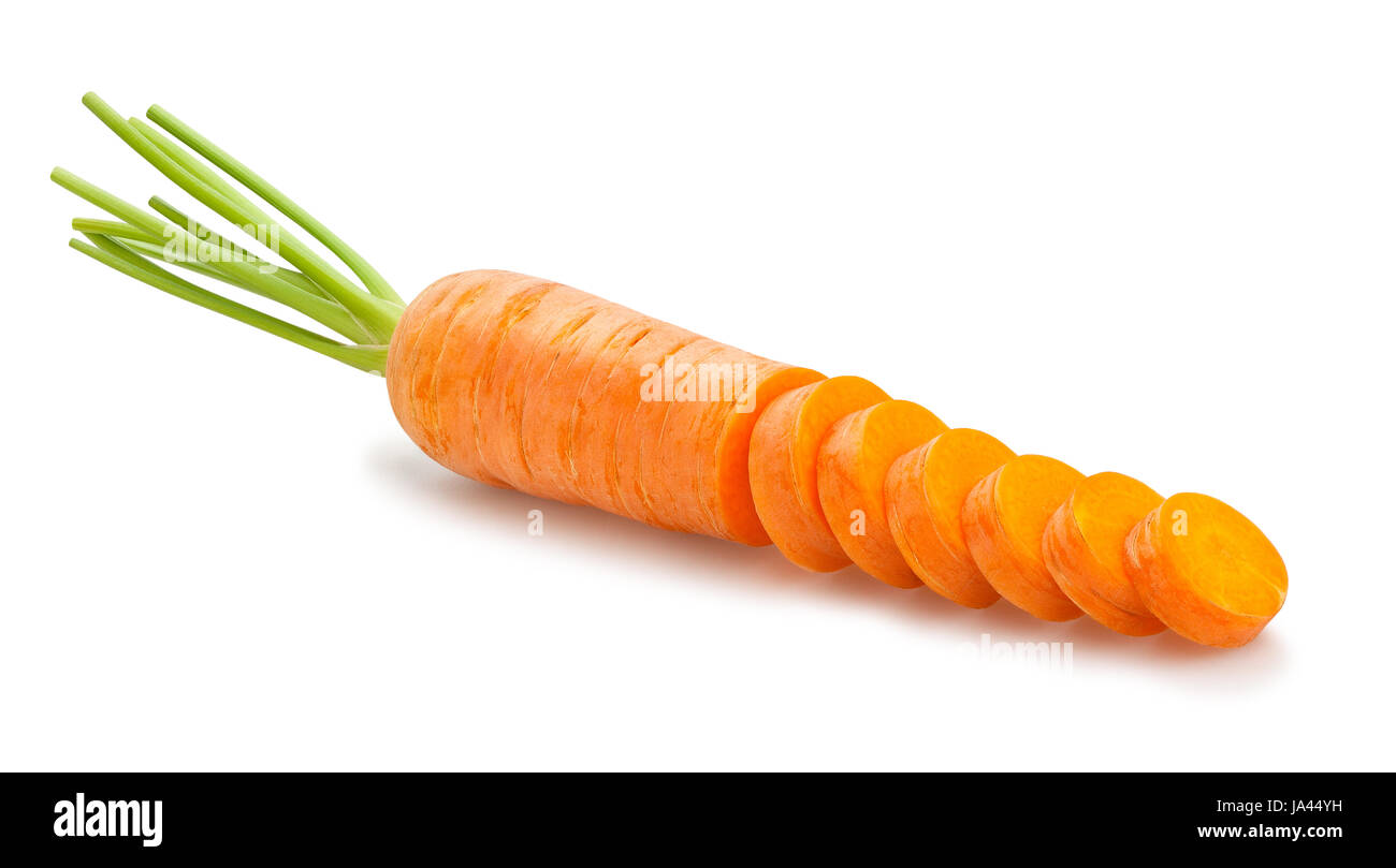 Fette di carota isolato Foto Stock