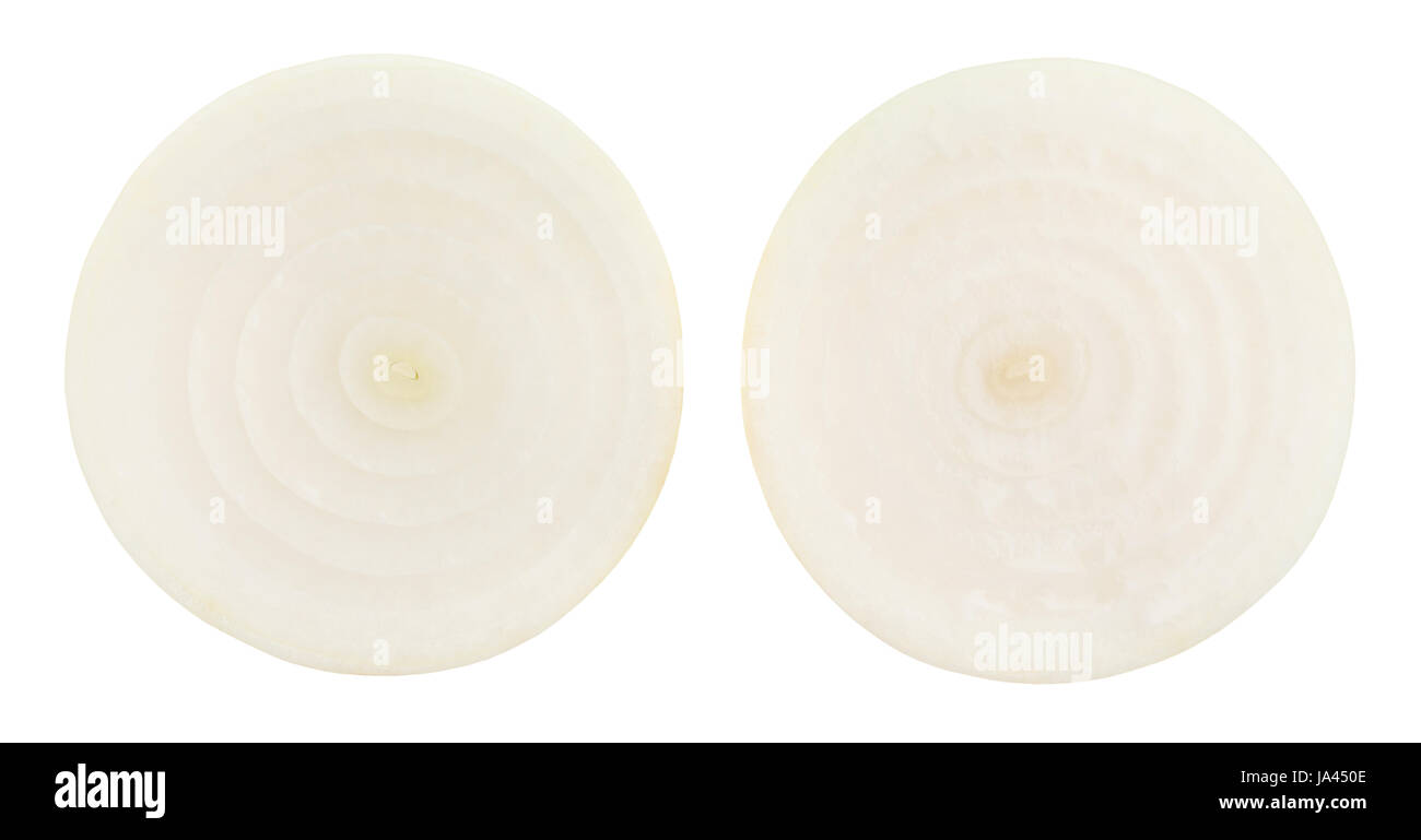 Cipolle bianche anelli isolato Foto Stock Cipolle bianche anelli isolato Foto Stock
