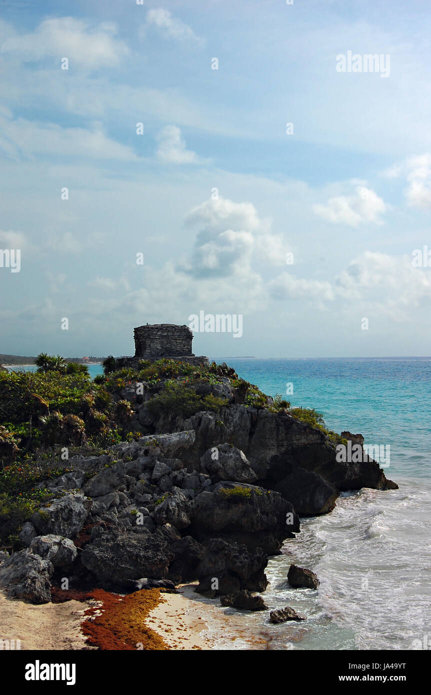 Le rovine maya di Tulum, Quintana Roo, Messico Foto Stock