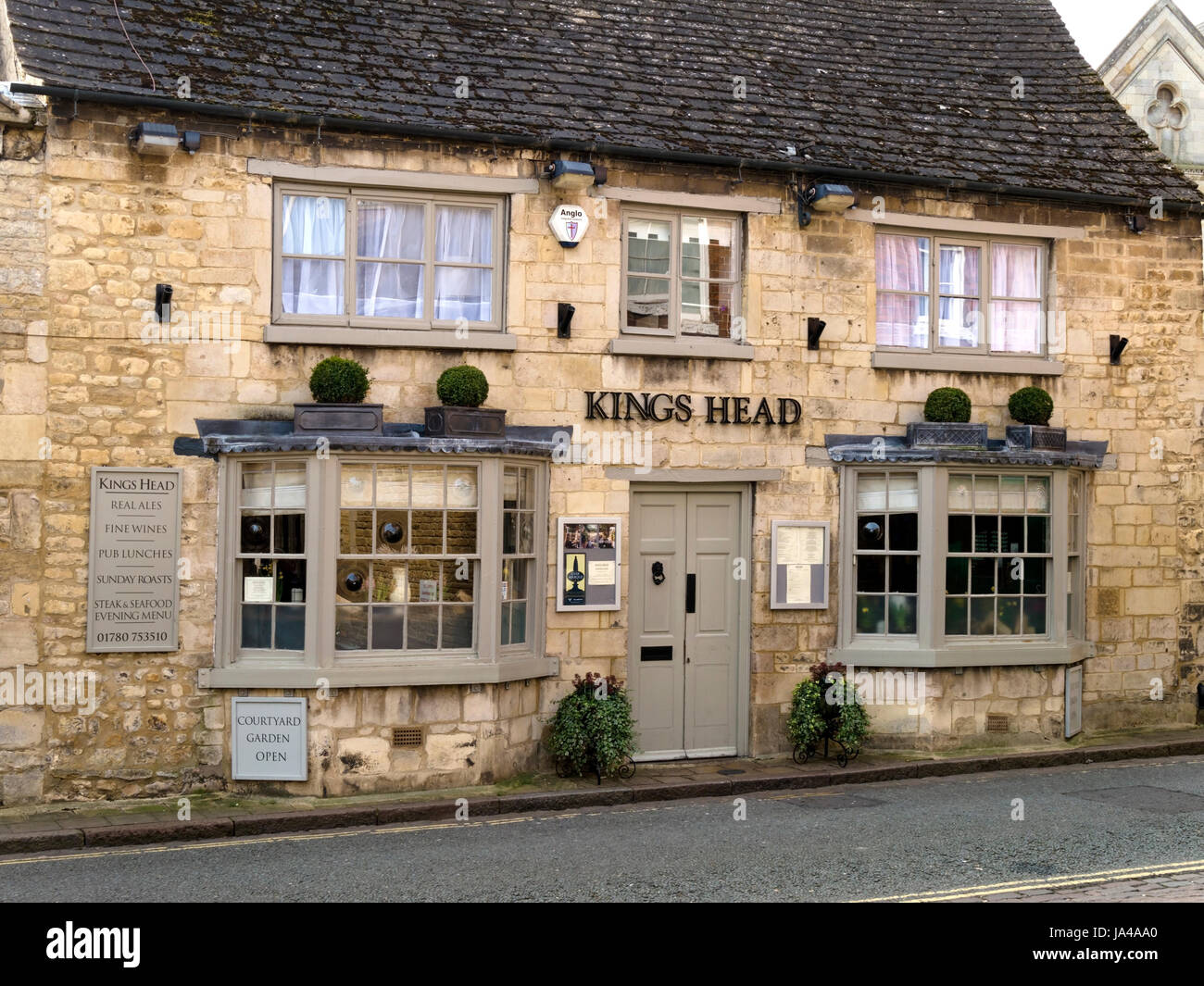 Kings Head Public House, Maiden Lane, Stamford, Lincolnshire, England, Regno Unito Foto Stock