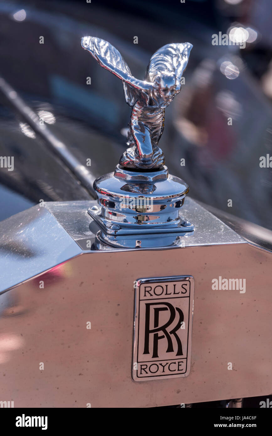 Auto d'epoca mascotte del cofano Rolls Royce Foto Stock