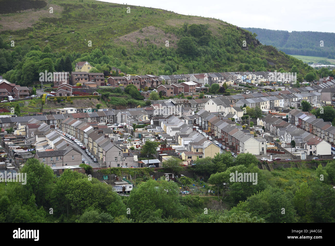 La città di Ferndale in Rhondda Valli, Galles del Sud Foto Stock