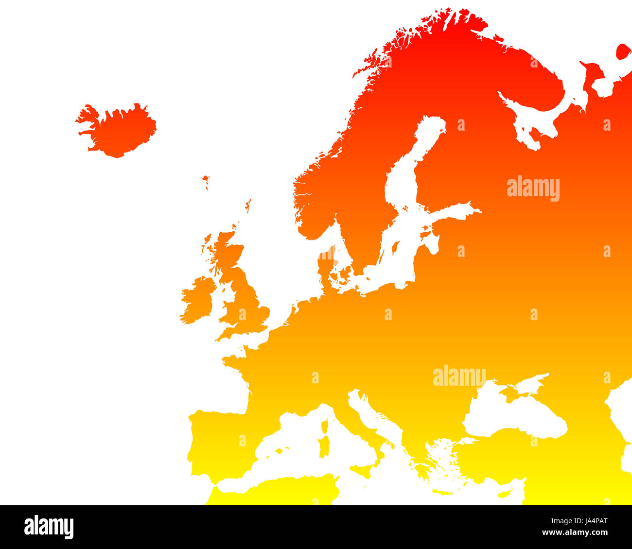 Mappa dettagliata di Europa Foto Stock