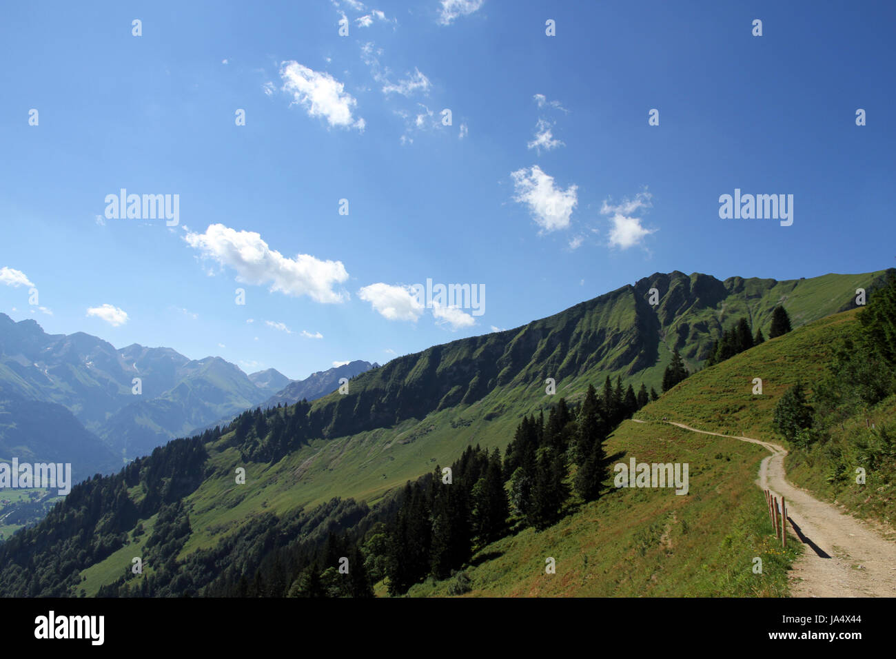 Hill, montagne, Alpi, escursione, fare escursioni, escursione, estate, summerly, allgu, Foto Stock