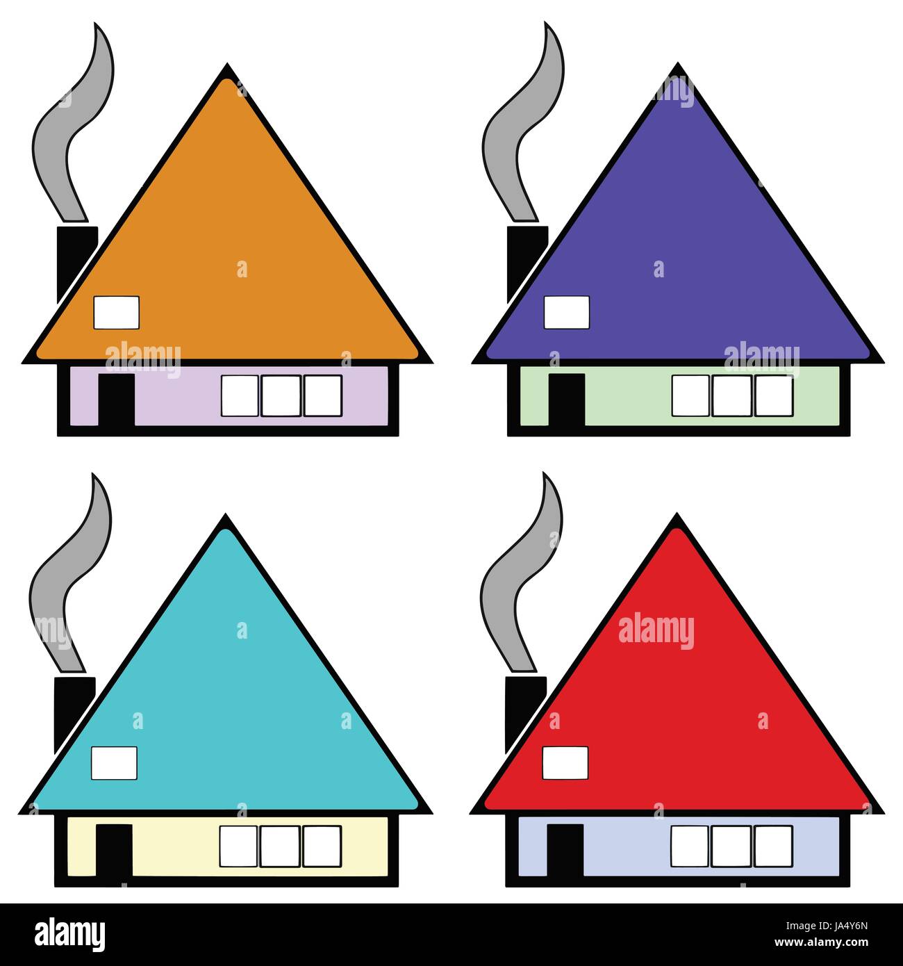 Case variopinte set di vettore Illustrazione Vettoriale