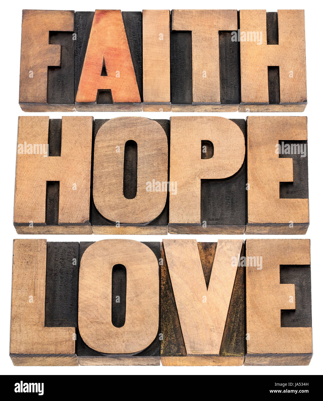 Legno, iscritto, font tipografici, speranza, amore, in amore, cadde in amore, religione, Foto Stock