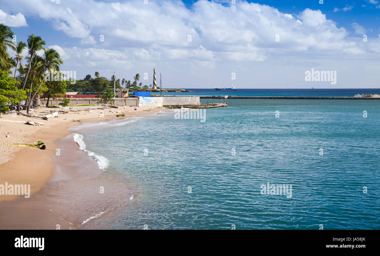 Il paesaggio costiero di Santo Domingo. La città capitale di Repubblica Dominicana Foto Stock